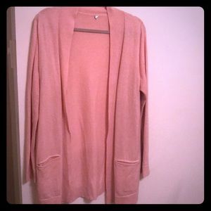 Margaret O’Leary long cotton cardi blush color